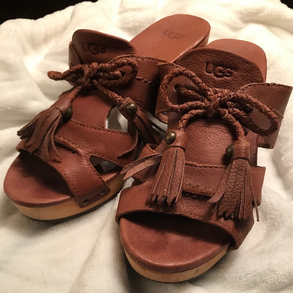 UGG Clog Sandals with Fringe